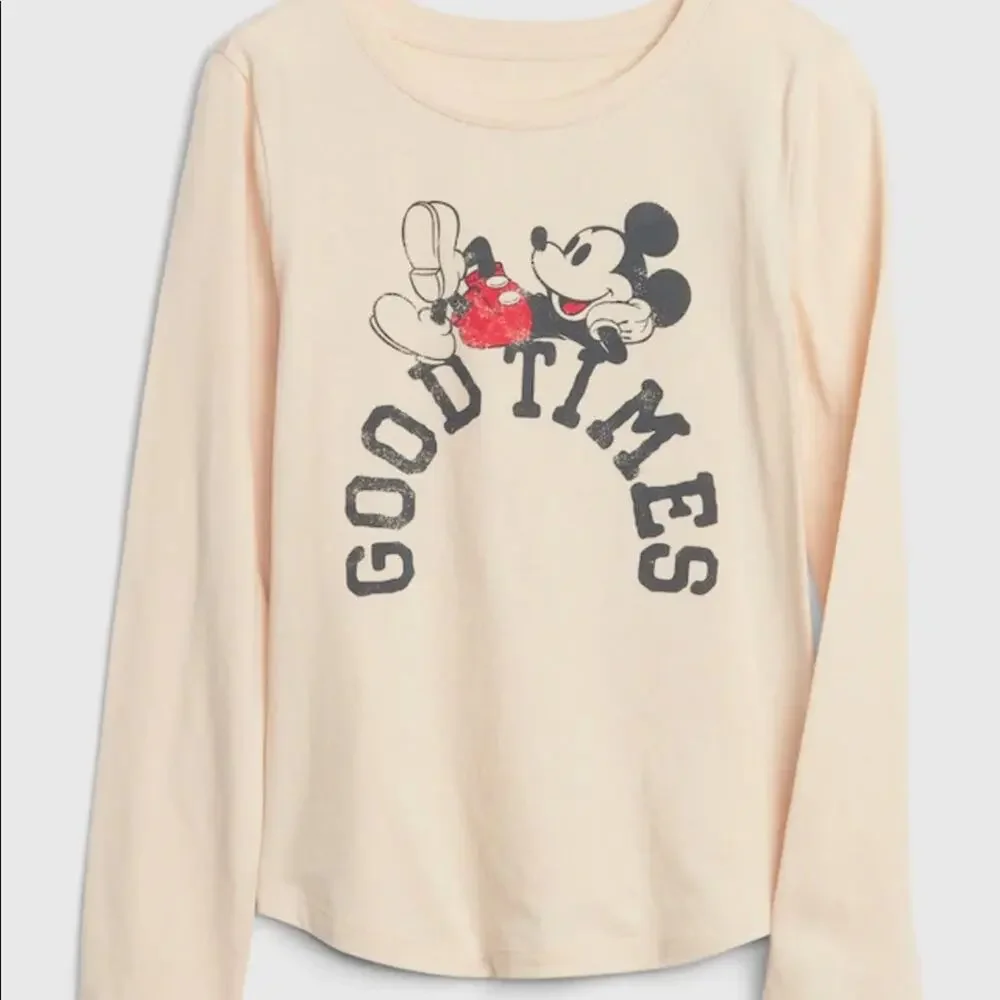 NWT Gap Size Medium “Good Times” Mickey Graphic Long Sleeve